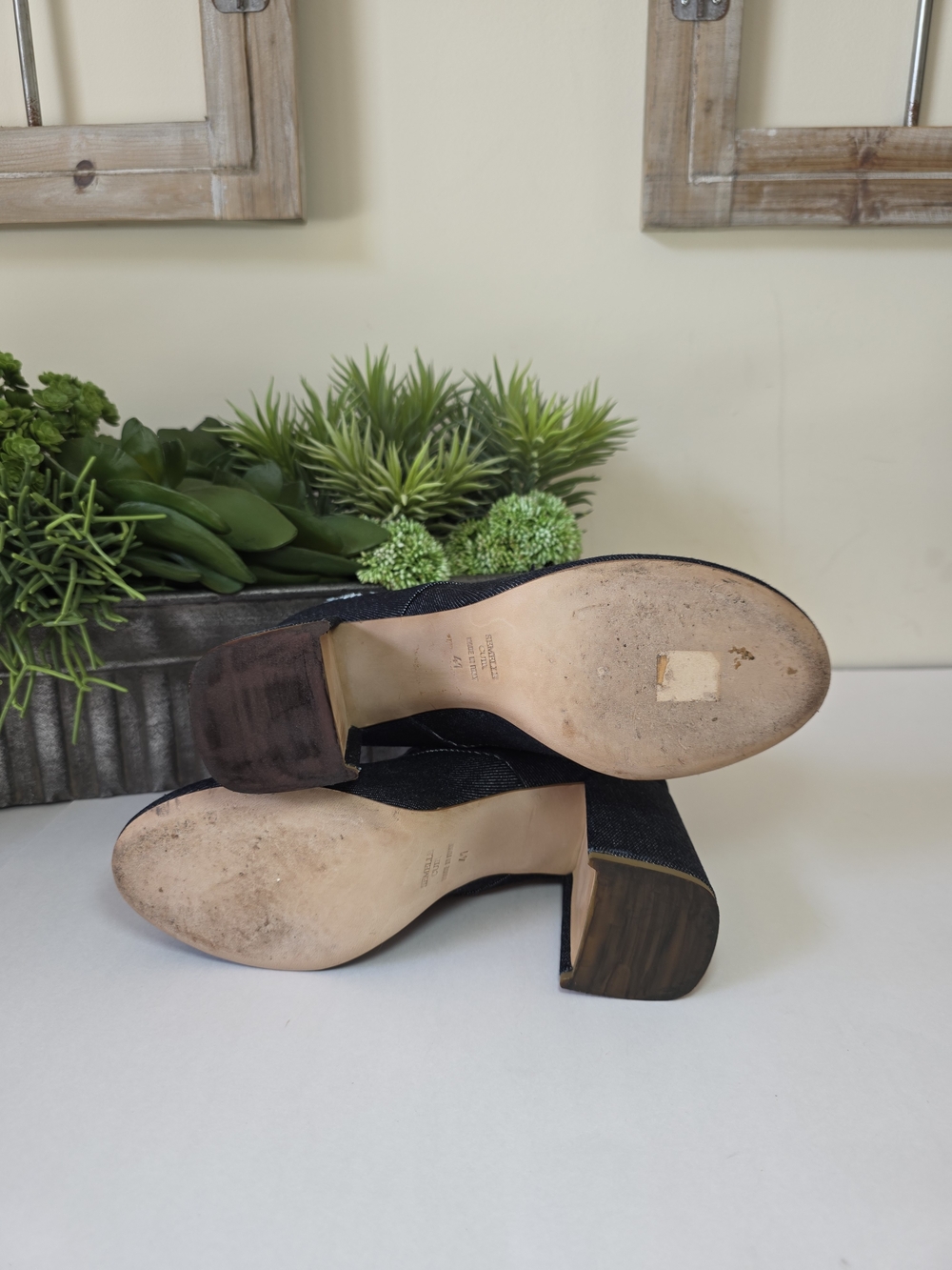 Laurence Dacade Belen Floral Embroidered Denim Booties Italy EU 42 US 10-10.5 - Picture 11 of 15